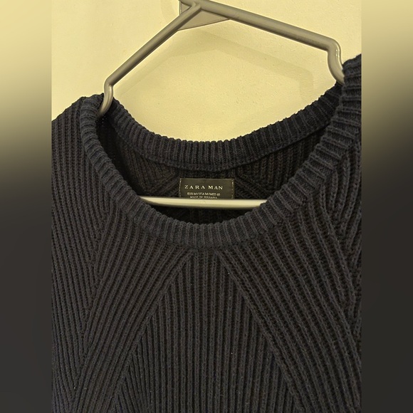 Zara Navy blue quilted shirt - Picture 3 of 4